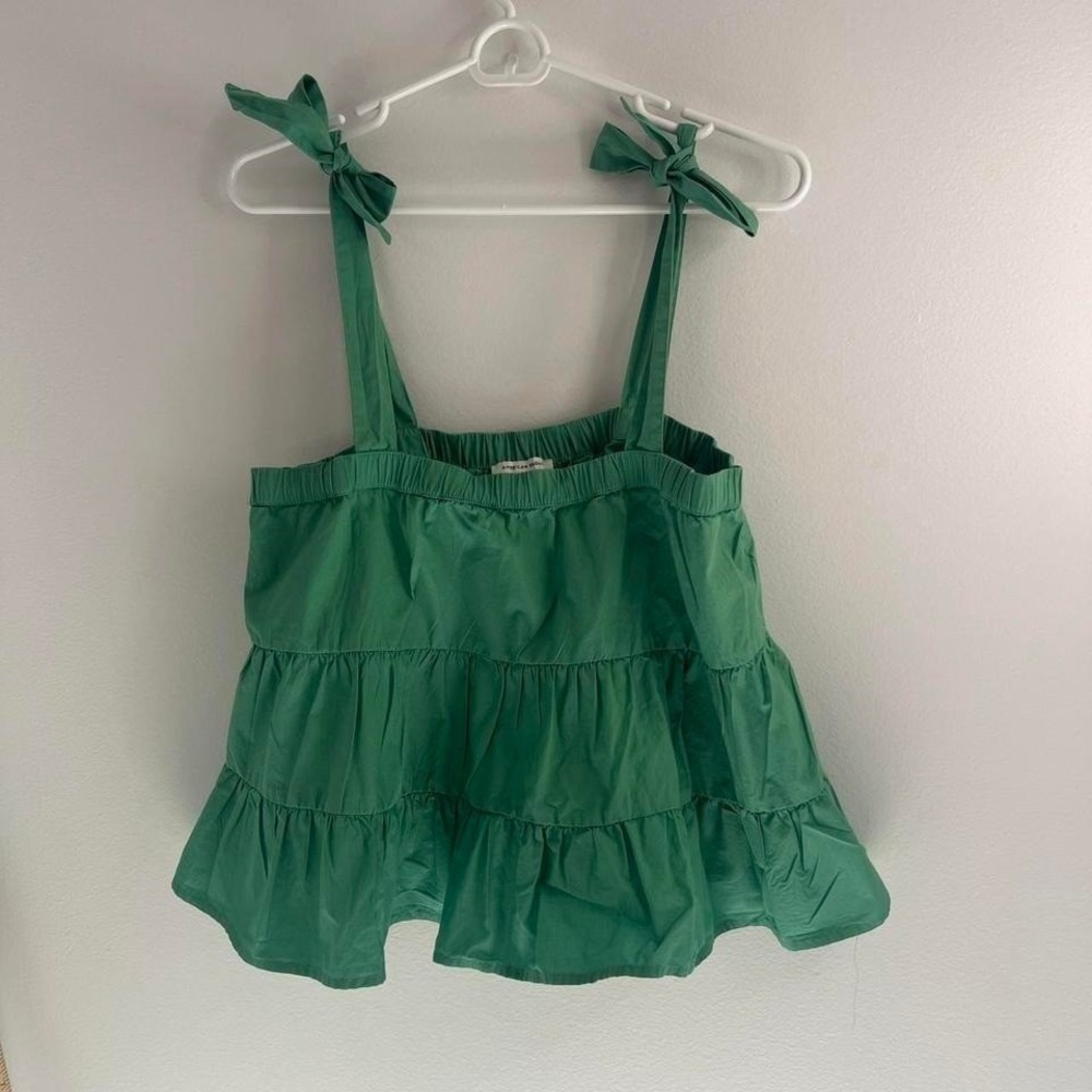 American Eagle Womens Ruffle Lightweight top Adjustable Bow Straps - Size S - - Picture 3 of 4